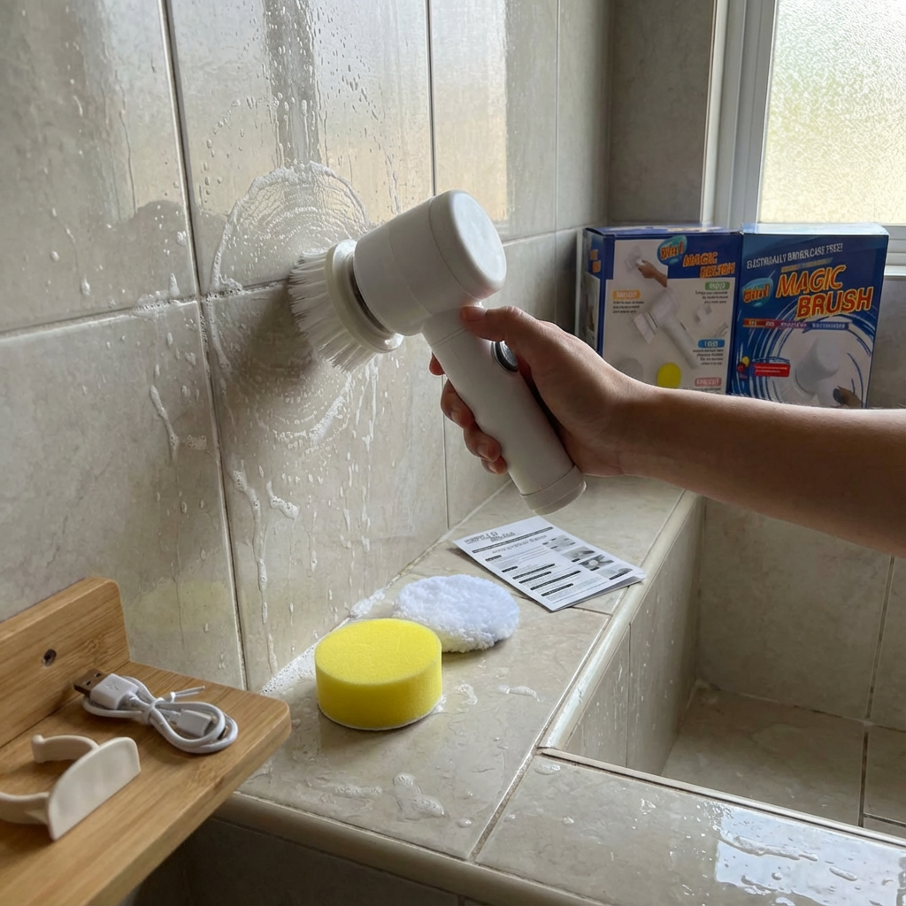 6/8pcs Set Electric Multifunction Cleaning Brushes for Bathroom and Kitchen Bathroom Product Kitchen and Household BathroomTool