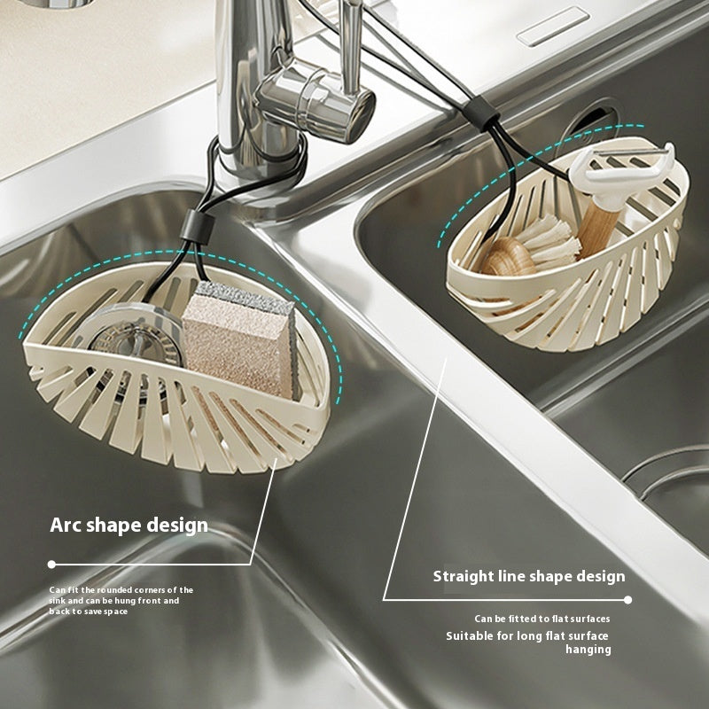 Shell Sink Filter Net Storage Rack Punch-free Drain Basket