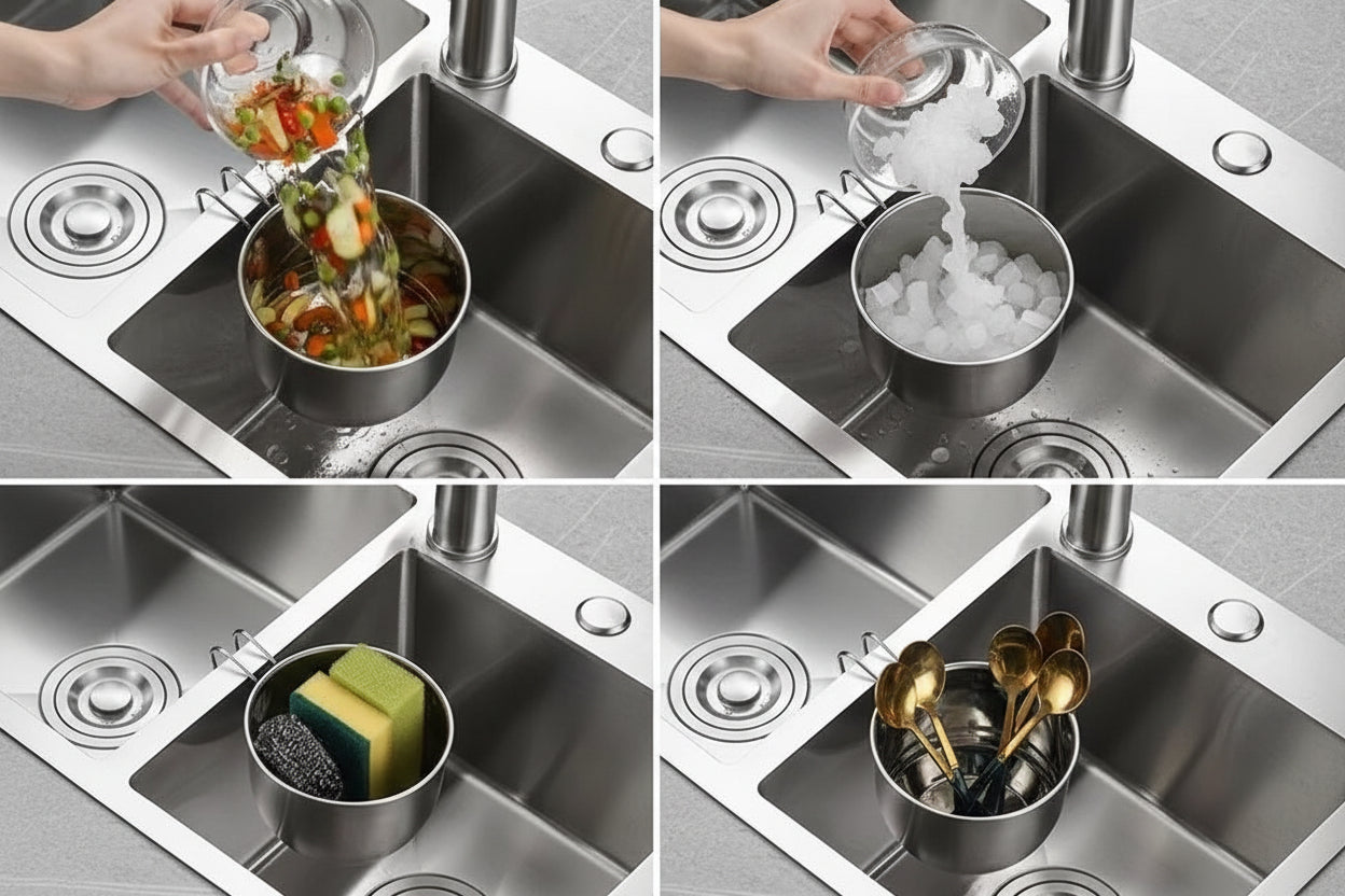 Stainless Steel Hanging Drain Basket Sink Garbage Filter Net